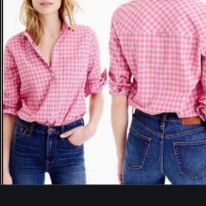 J. CREW Crinkle Gingham Boy Shirt